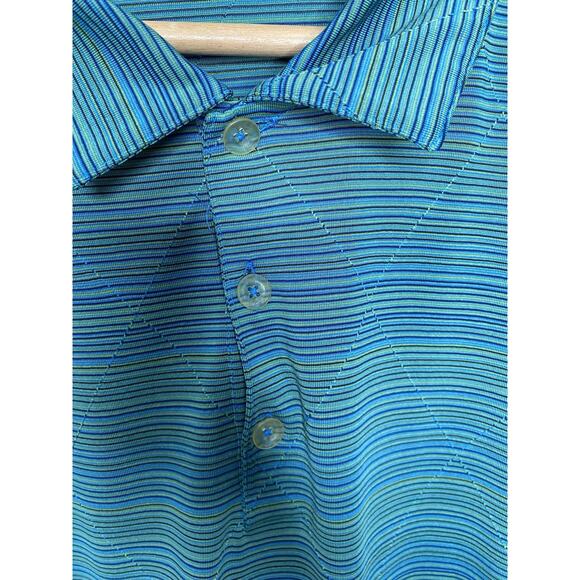 NIKE GOLF Dri Fit Mens Shirt Size XL Green Striped Logo Polo Size XL - Picture 5 of 8